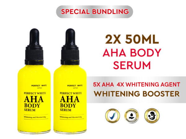 [TWINPACK 2PCS] PERFECT WHITE AHA Body Serum 50ml Whitening and Moisturizing | Mencerahkan Badan