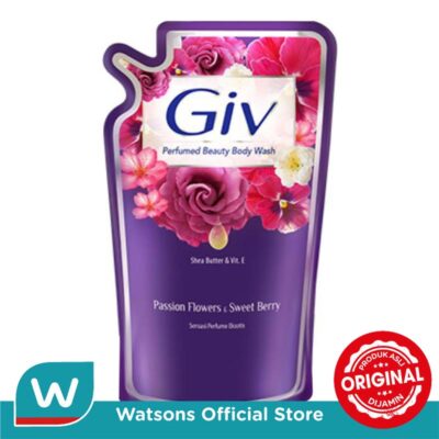 Giv Beauty Liquid Bodywash Ungu Passion Flowers & Sweet Berry Pouch 825 Ml