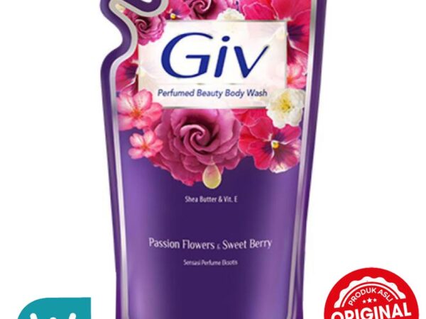 Giv Beauty Liquid Bodywash Ungu Passion Flowers & Sweet Berry Pouch 825 Ml