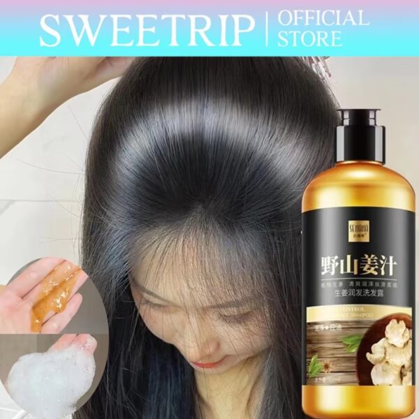 shampo penumbuh rambut cepat Anti rambut rontok Botak ginger shampoo 300ml kontrol minyak menyegarkan pelembab nutrisi