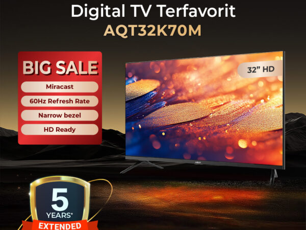 AQUA Digital TV 32 Inch FHD - Miracast - HD - USB Movie - HDMI Port 2 - AQT32K70M