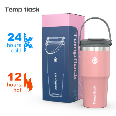 Tempflask 20oz/30oz Vakum Terisolasi Tumbler Botol Air Stainless Steel Botol Air Kapasitas Besar Mug Mobil Membawa Cangkir Termoflask Panas Dan Dingin