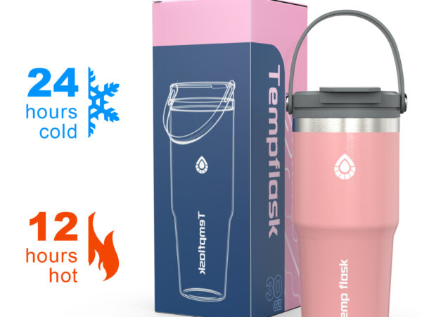 Tempflask 20oz/30oz Vakum Terisolasi Tumbler Botol Air Stainless Steel Botol Air Kapasitas Besar Mug Mobil Membawa Cangkir Termoflask Panas Dan Dingin