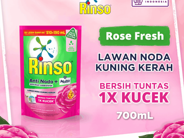 Rinso Molto Detergent Cair Deterjen Anti Noda Rose Fresh 700ml