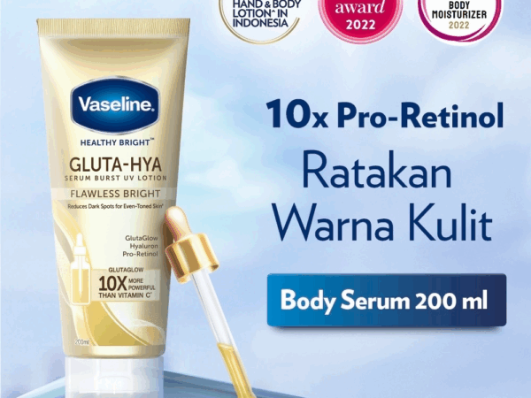 Vaseline Healthy Bright​ Gluta Hyaluron Niacinamide Serum Uv Lotion Flawless Bright 200ml