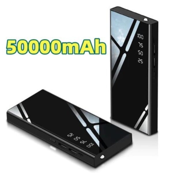 PowerBank 50000mAh Dual USB Portable Fast Charging Digital Full Capacity Mini Powerbank Display Power Bank Slim Battery