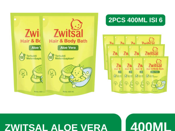 ZWITSAL Baby Bath Hair and Body 400ml Twinpack isi 6 (1 Carton)