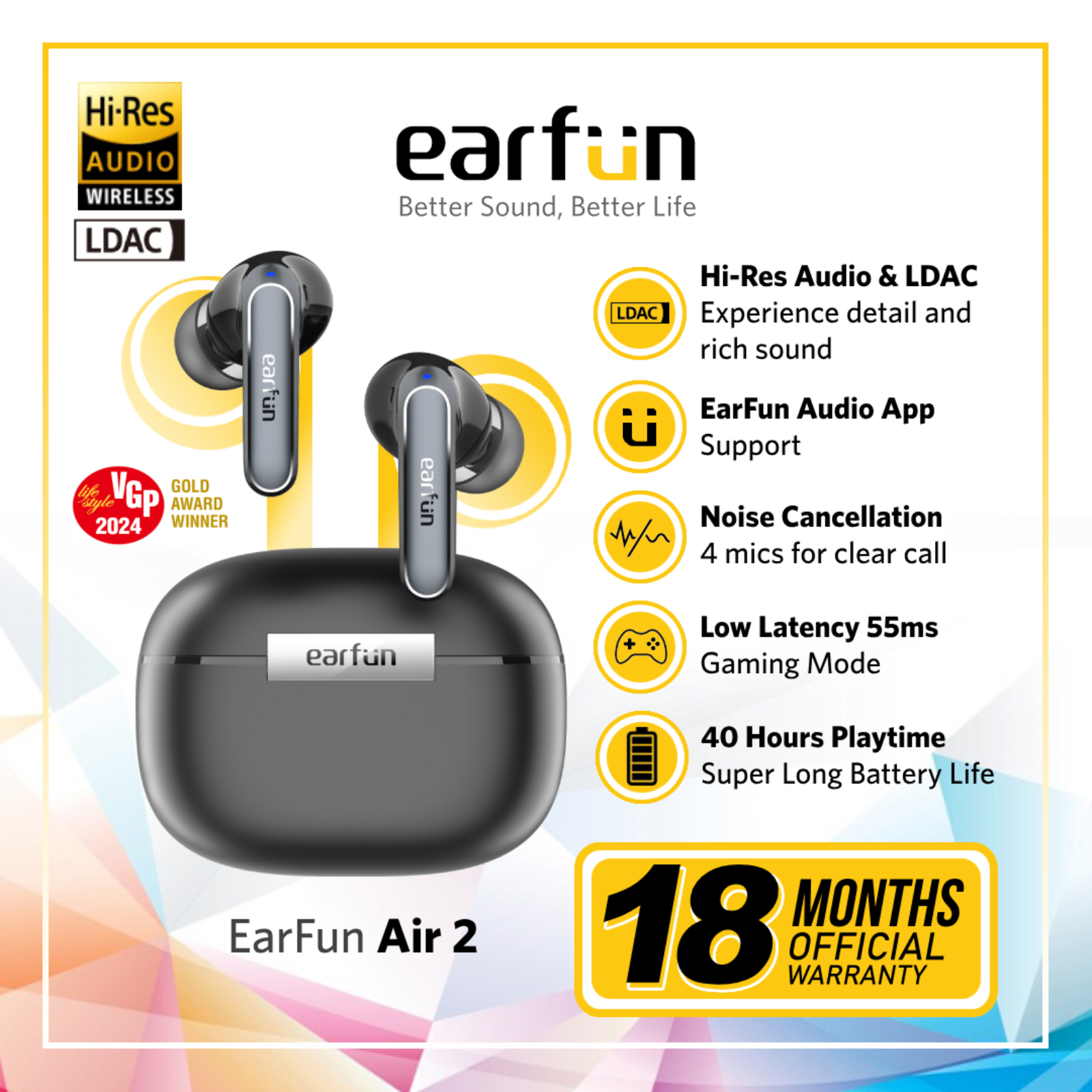 EarFun Air 2 Wireless Earbuds