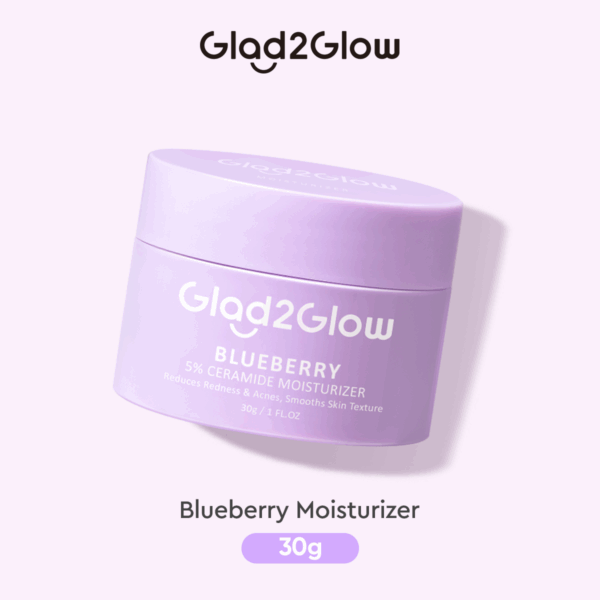 Glad2Glow Blueberry Ceramide Moisturizer 30g Glad2Glow Moisturizer Skin Barrier g2g Pelembab Wajah Ceramide Moisturizer Facial Cream Krim Wajah Day Cream Night Cream Cream Malam Cream Wajah Ceramide