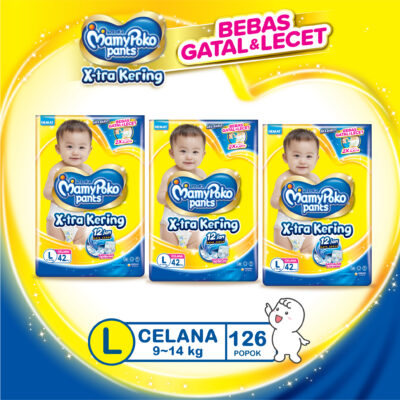 MamyPoko Pants X-tra Kering ukuran L42 x3 (9-14kg)