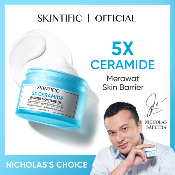 SKINTIFIC - 5X Ceramide Barrier Moisture Gel 30g Moisturizer Day - Pelembab moisturizer Wajah skincare untuk Memperbaiki Skin Barrier dan Menghexternalasi Kulit  Tidak berminyak menyegarkan dan mudah diserap with 5X Ceramide Daycrea
