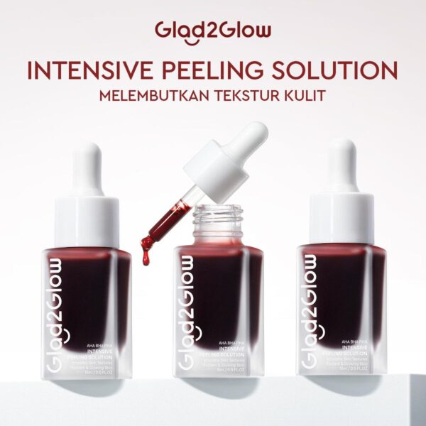 [3PCS] Glad2Glow Peeling Solution 15ml AHA BHA PHA INTENSIVE 1/2/3pcs Wajah Mencerahkan serum membantu mencerahkan bright clean glowing melembutkan meratakan tekstur kulit