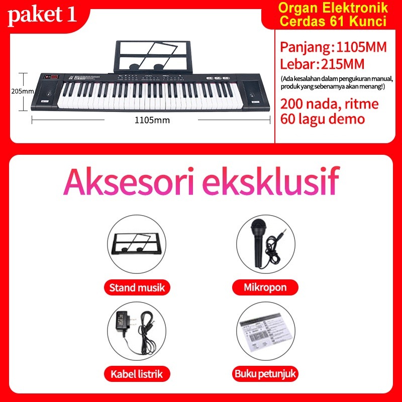Multifunctional 61-Key Electronic Piano