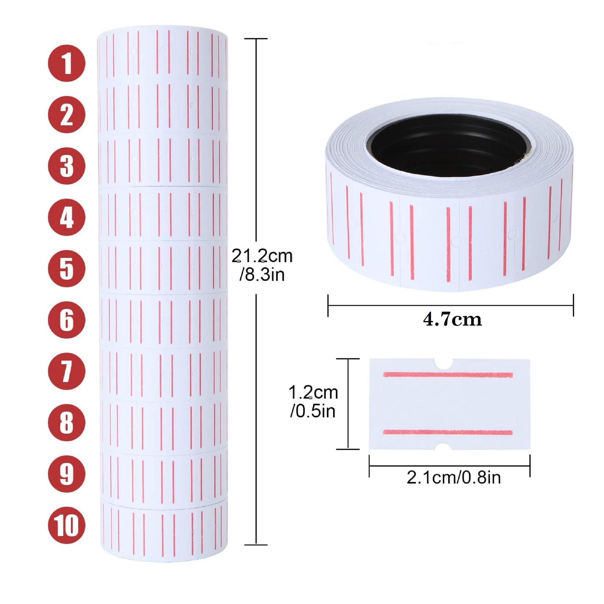Refillable Price Label Stickers (10 Rolls)